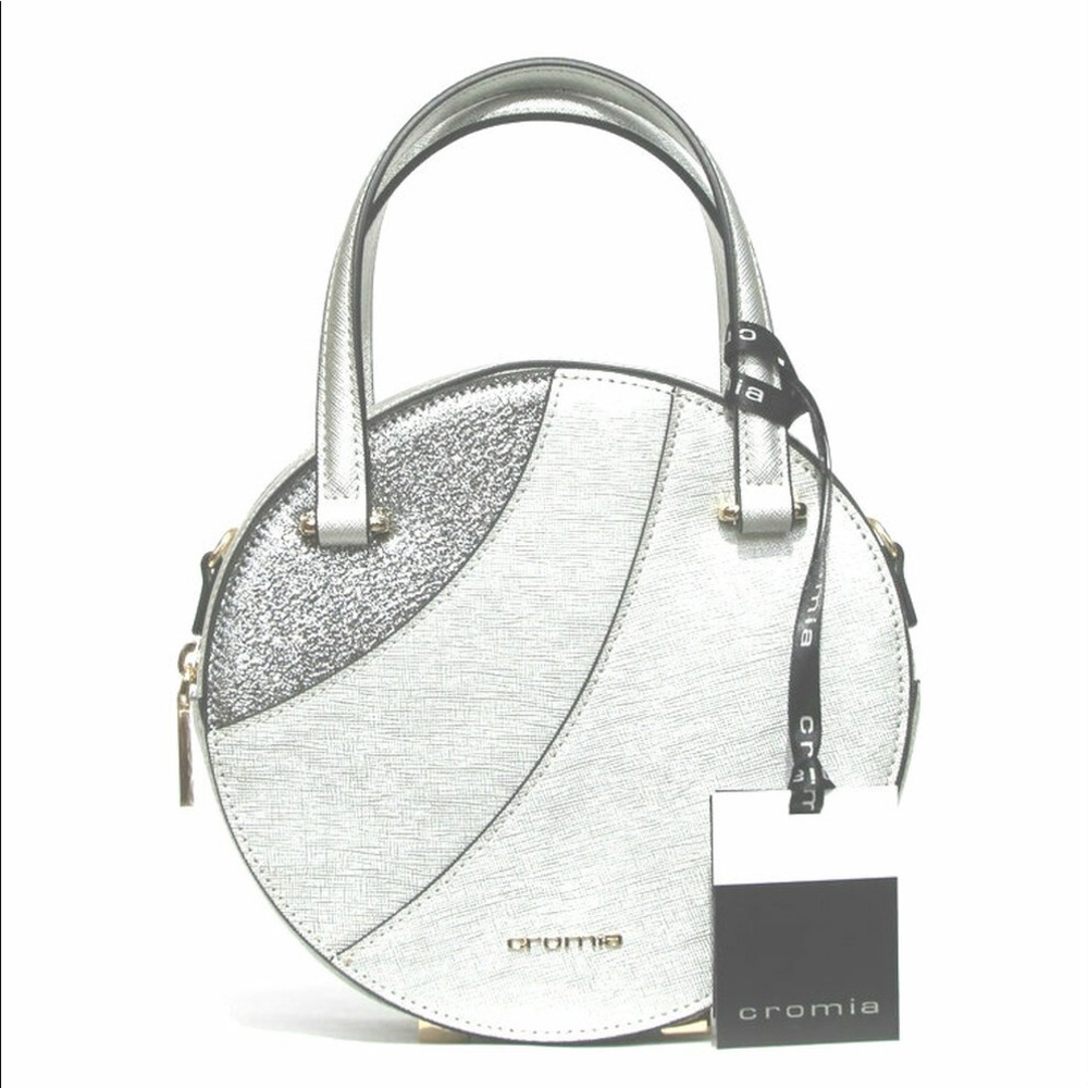 Cromia Silver Round Purse